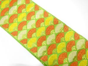 アンティーク　扇に古典柄織り出し子供帯（材料）